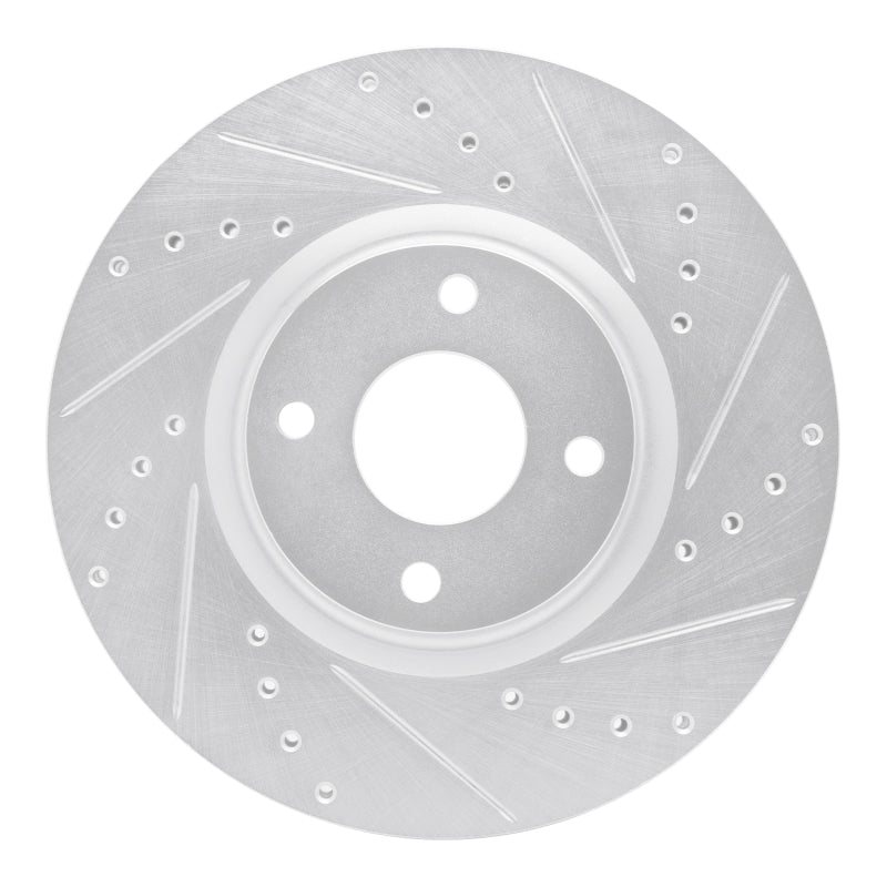 R1 18-22 Ford Ecosport Front Right Drilled & Slotted Silver Brake Rotor