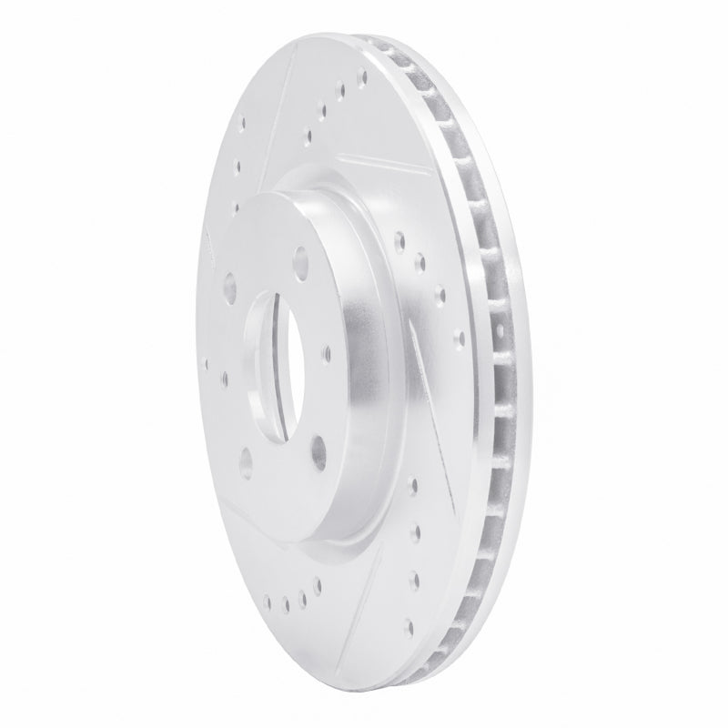 R1 08-11 Ford Focus Front Left Drilled & Slotted Silver Brake Rotor