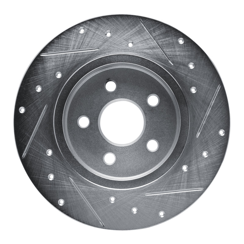 R1 87-91 Chrysler TC Maserati Rear Left Drilled & Slotted Silver Brake Rotor