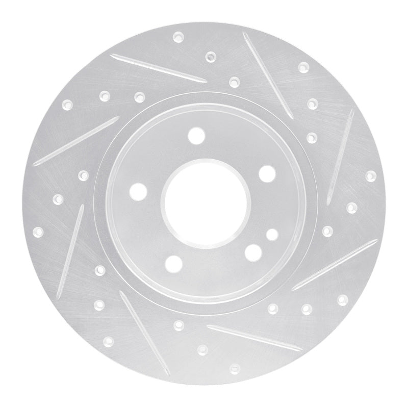 R1 97-98 Mercedes-Benz C230 Front Left Drilled & Slotted Silver Brake Rotor