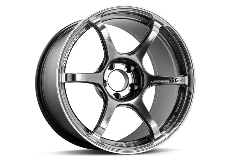 Advan RG-4 18x11 +15 5x114.3 Racing Hyper Black and Ring Wheel