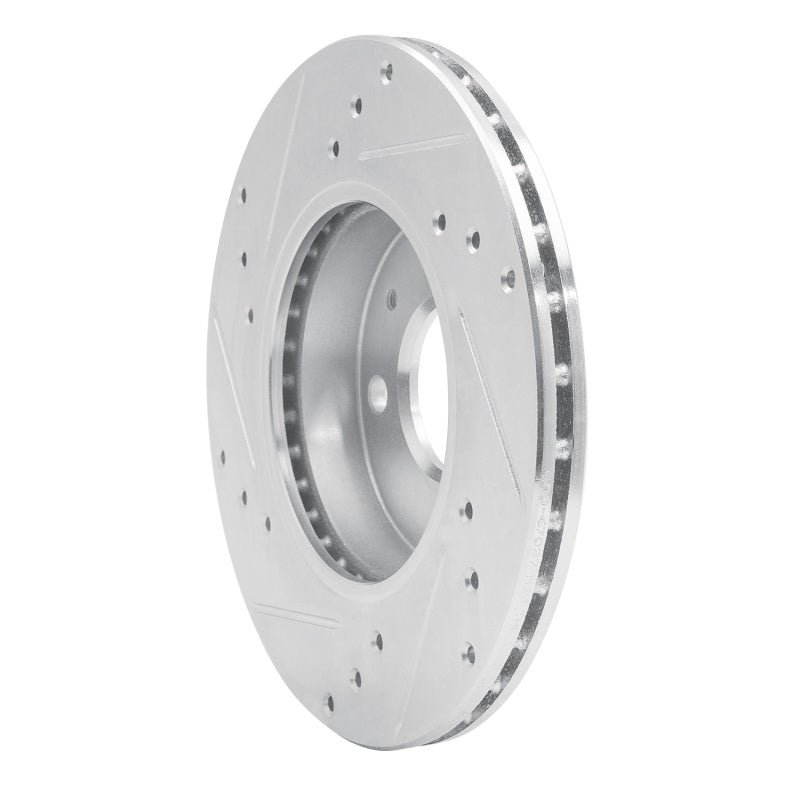 R1 88-06 Nissan NX Front Right Drilled & Slotted Silver Brake Rotor