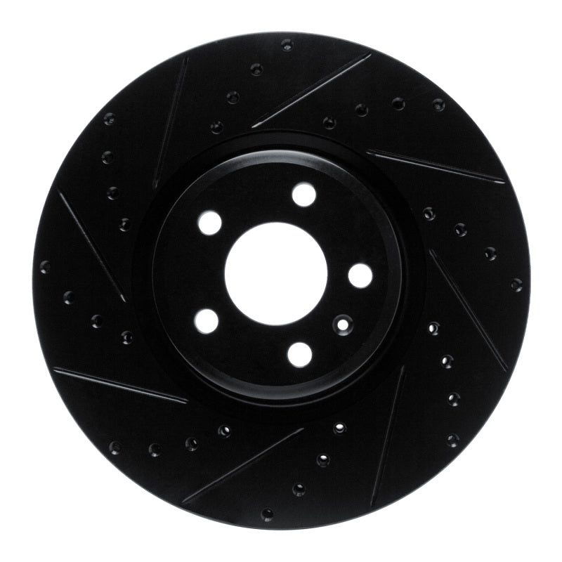 R1 2018-2025 Audi S5 Sportback Front Left Drilled & Slotted Black Brake Rotor