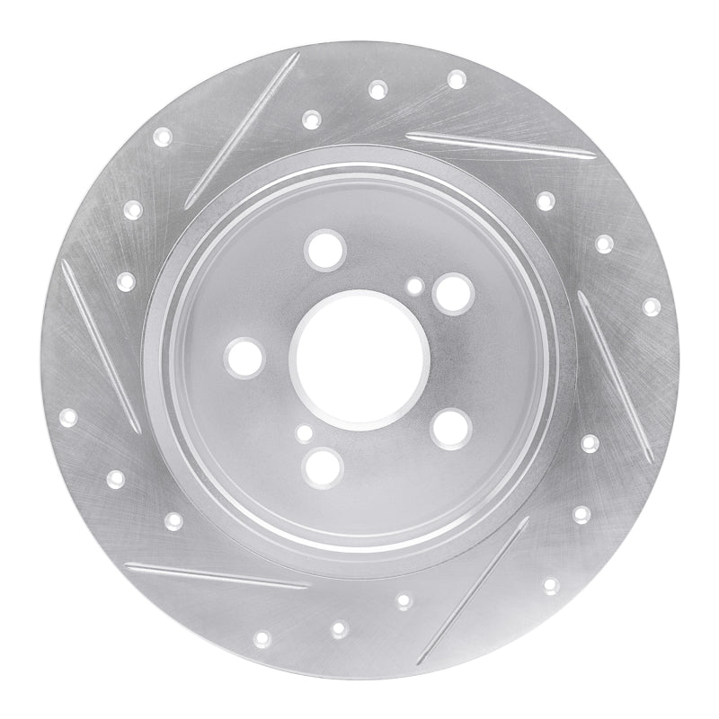 DFC 09-15 Toyota Corolla (Mexico) Rear Right Drilled & Slotted Silver Brake Rotor