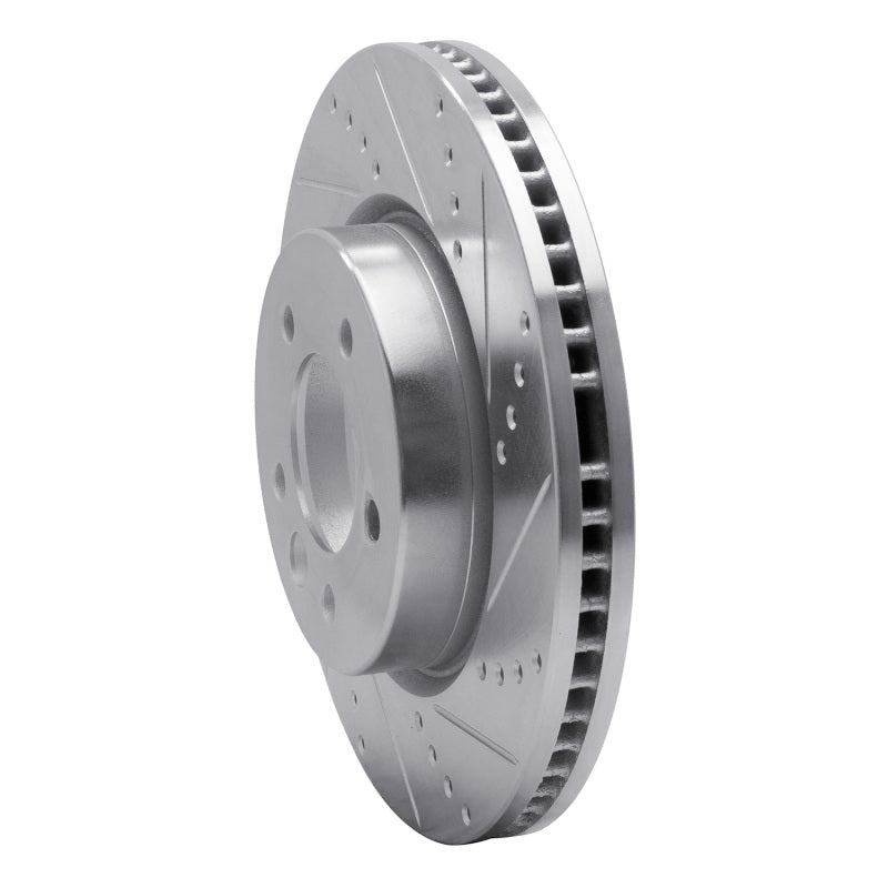 R1 05-07 Land Rover LR3 Front Right Drilled & Slotted Silver Brake Rotor