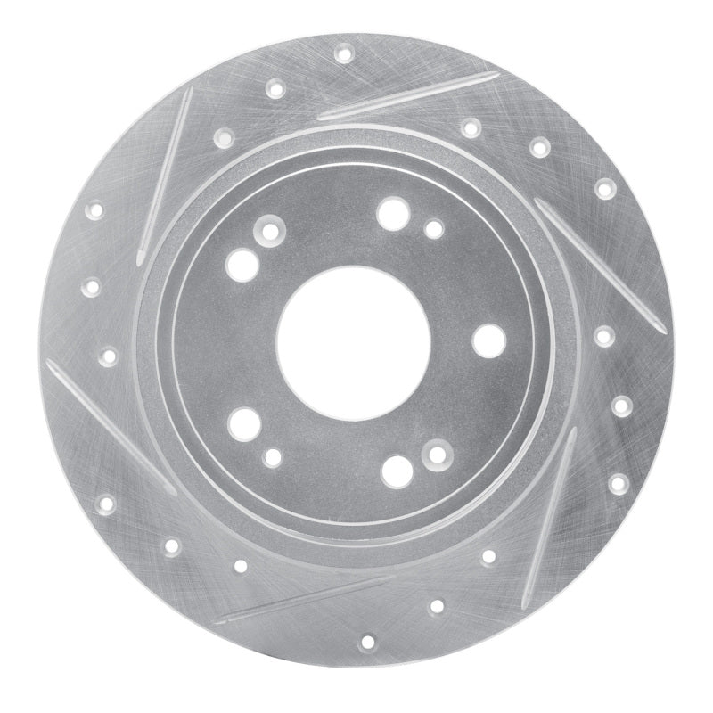 R1 05-22 Acura ILX Rear Left Drilled & Slotted Silver Brake Rotor