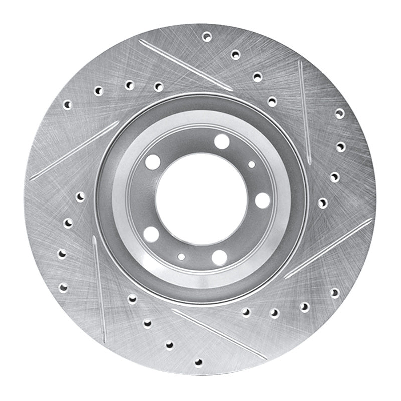 DFC 81-89 Alfa Romeo GTV-6 Front Left Drilled & Slotted Silver Brake Rotor