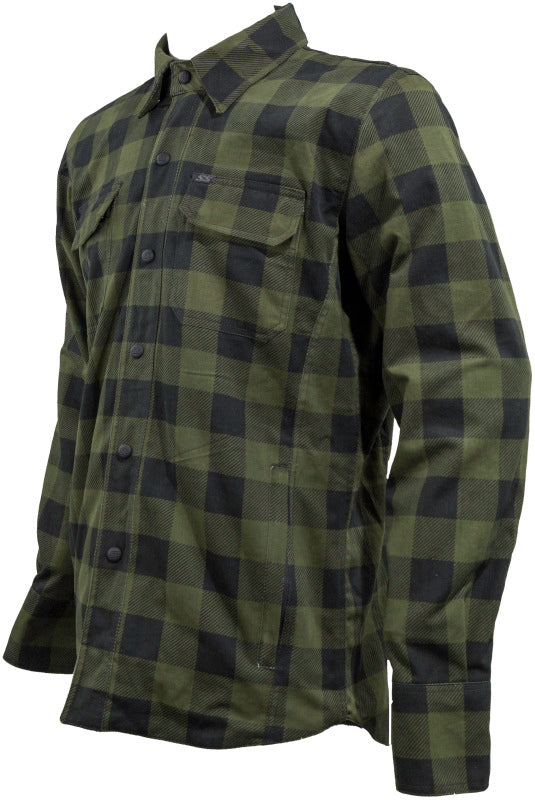 Speed and Strength True Grit Armored Motoshirt Olive/Black - Medium