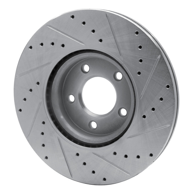 DFC 07-13 Mazda 3 Front Left Drilled & Slotted Silver Brake Rotor