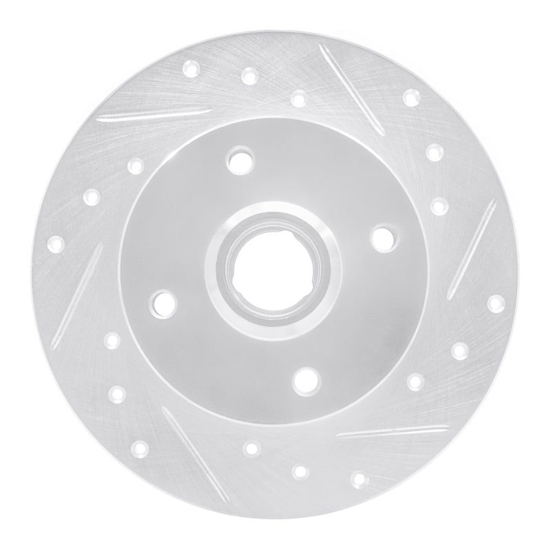 R1 85-02 Volkswagen CORRADO Rear Right Drilled & Slotted Silver Brake Rotor