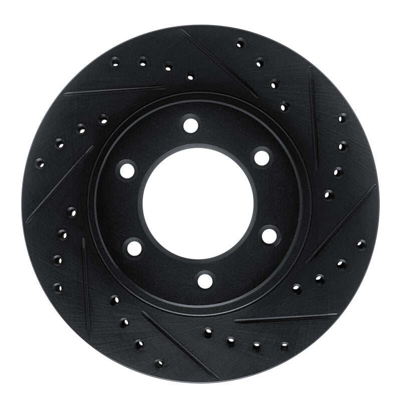 R1 93-98 Toyota T100 Front Right Drilled & Slotted Black Brake Rotor