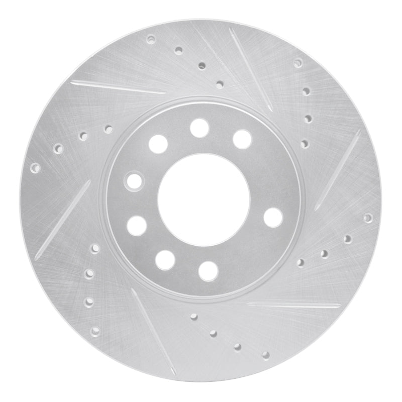 R1 03-11 Cadillac BLS (Mexico) Front Right Drilled & Slotted Silver Brake Rotor