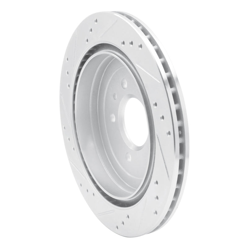 DFC 13-19 Cadillac ATS Rear Right Drilled & Slotted Silver Brake Rotor