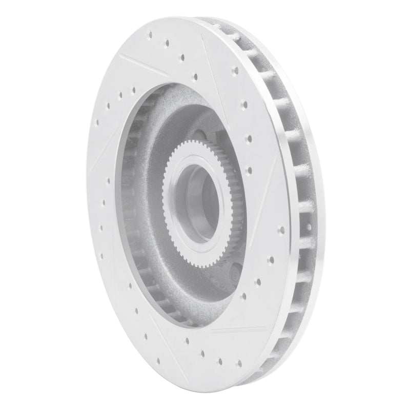 R1 83-92 Chevrolet G20 Front Left Drilled & Slotted Silver Brake Rotor