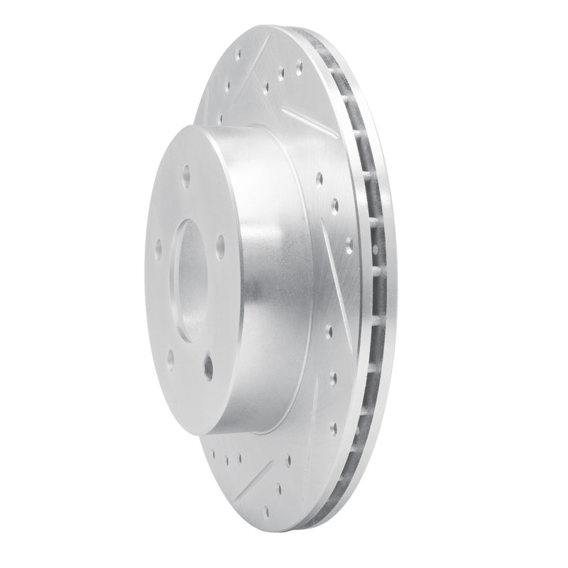 R1 87-89 Nissan 300ZX Turbo Rear Left Drilled & Slotted Silver Brake Rotor