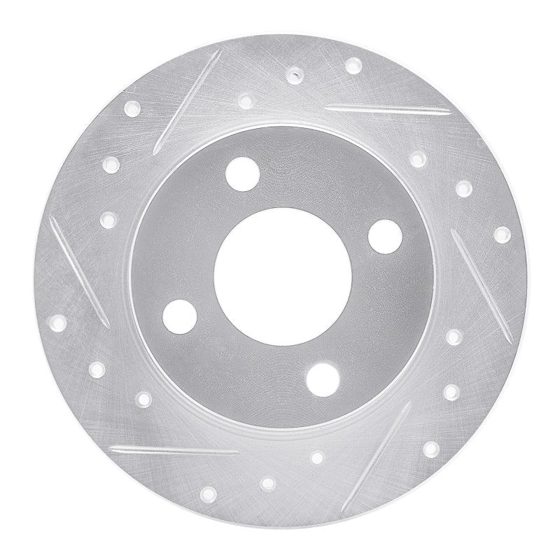 R1 78-90 Dodge Charger Front Left Drilled & Slotted Silver Brake Rotor