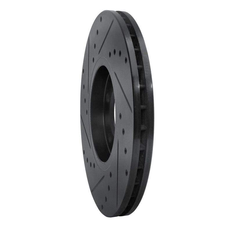 R1 96-98 Volkswagen Jetta Sedan Front Right Drilled & Slotted Black Brake Rotor