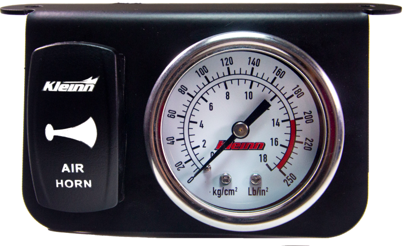 Kleinn Panel Mounted 160 PSI Gauge w/ an Illuminated WHITE Momentary Rocker Switch