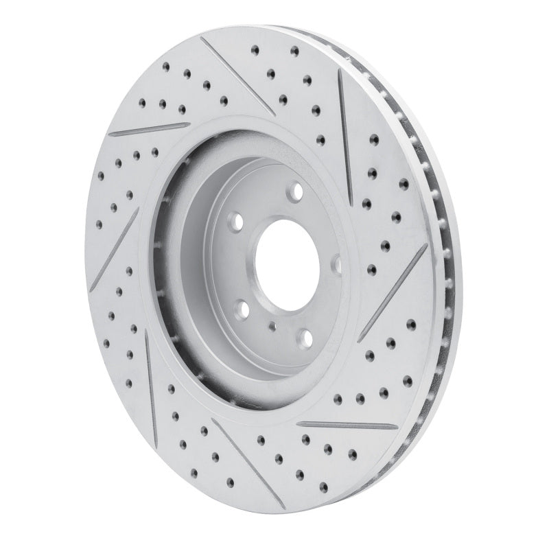R1 08-25 Infiniti FX50 Front Left Drilled & Slotted Geo-Carbon Rotor