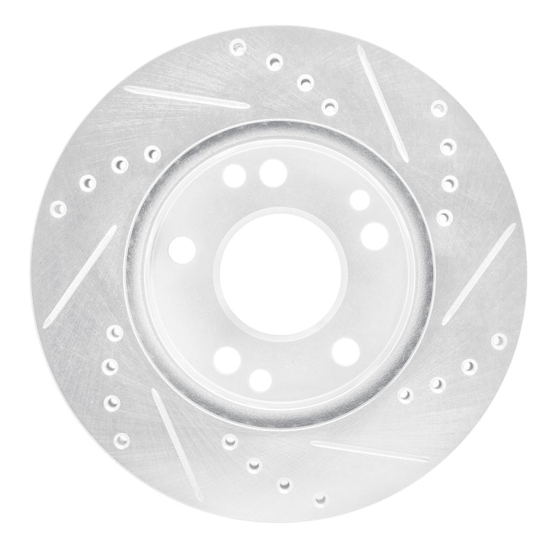 R1 87-93 Mercedes-Benz 190D Front Left Drilled & Slotted Silver Brake Rotor