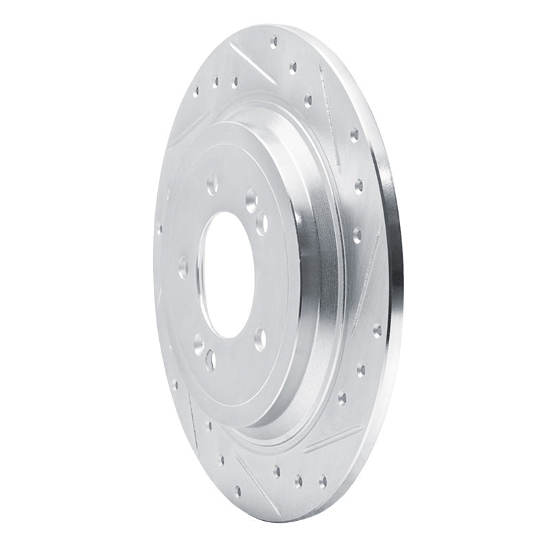 R1 17-25 Hyundai TUCSON Rear Right Drilled & Slotted Silver Brake Rotor