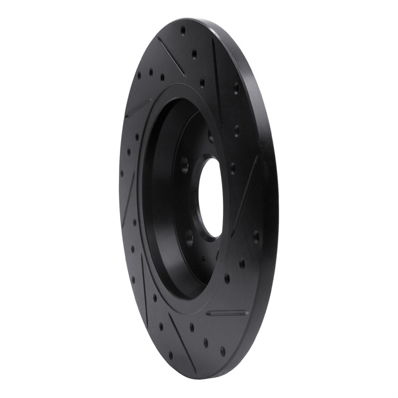 R1 09-25 Audi A4 Left Drilled & Slotted Black Brake Rotor