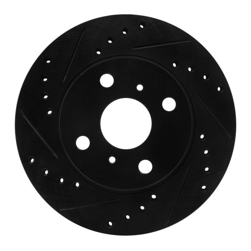 R1 85-88 Chevrolet Nova Front Left Drilled & Slotted Black Brake Rotor