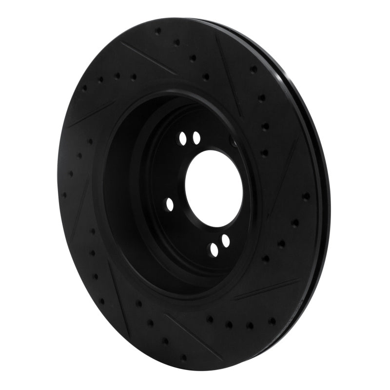 R1 00-06 BMW M5 Rear Left Drilled & Slotted Black Brake Rotor
