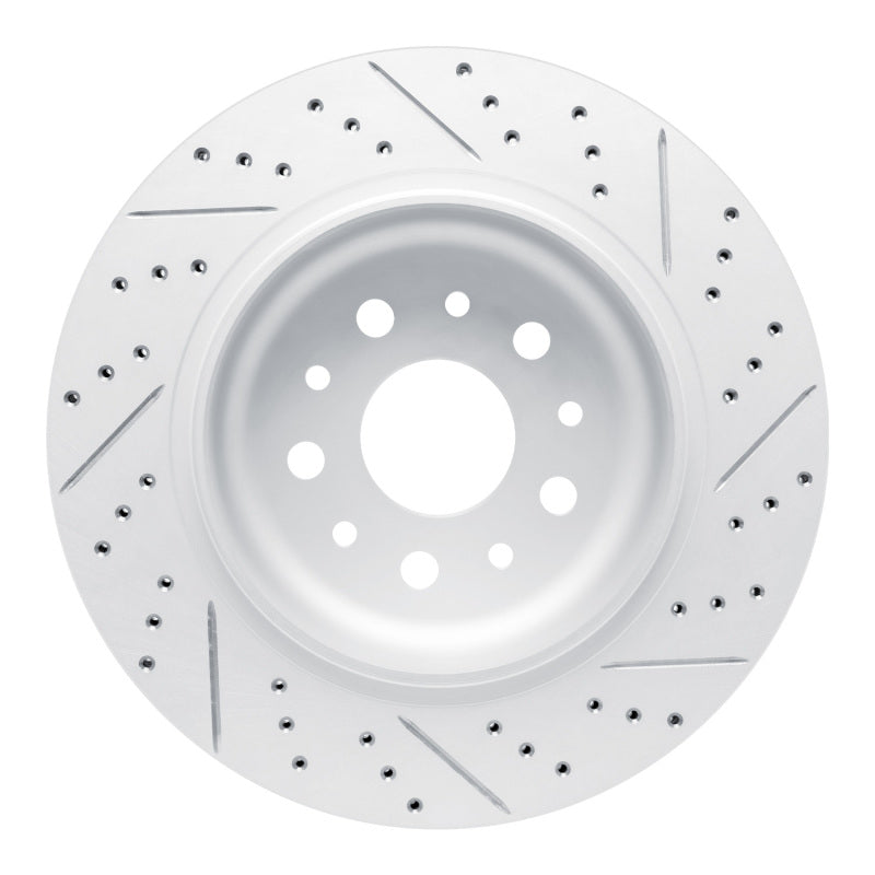 R1 20-25 Jeep Wrangler Rear Left Drilled & Slotted Geo-Carbon Rotor