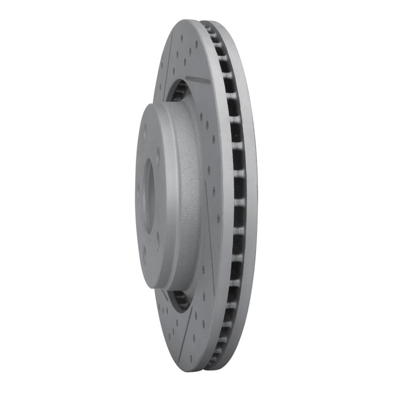 R1 12-18 Jeep Wrangler Front Left Drilled & Slotted Geo-Carbon Rotor