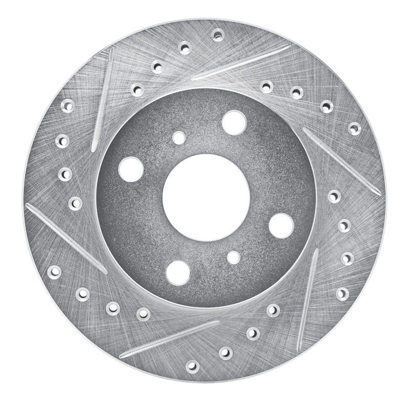 DFC 88-92 Geo Prizm Front Left Drilled & Slotted Silver Brake Rotor