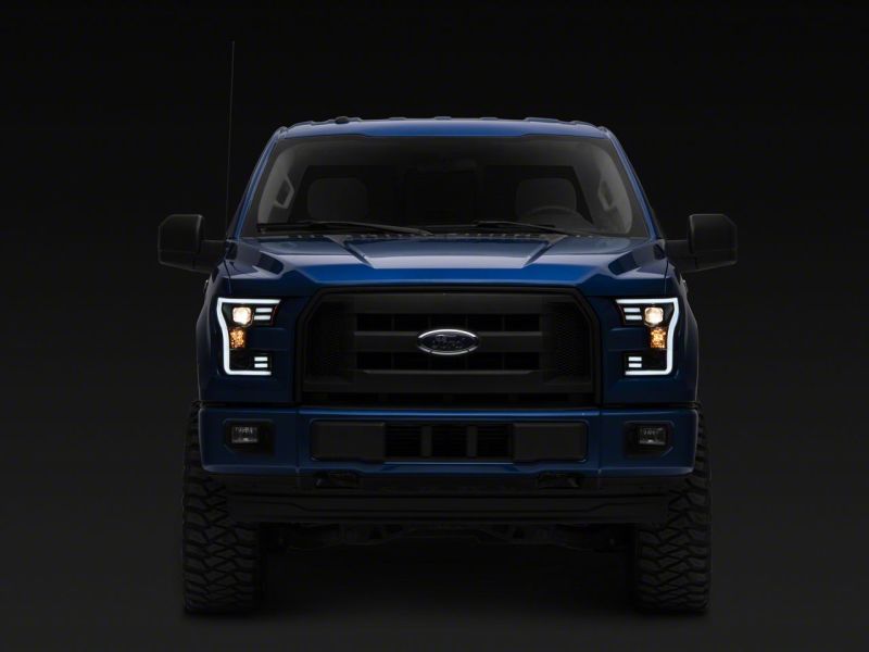 Raxiom 15-17 Ford F-150 G3 Projector Headlights w/ LED Accent- Black Housing (Clear Lens)
