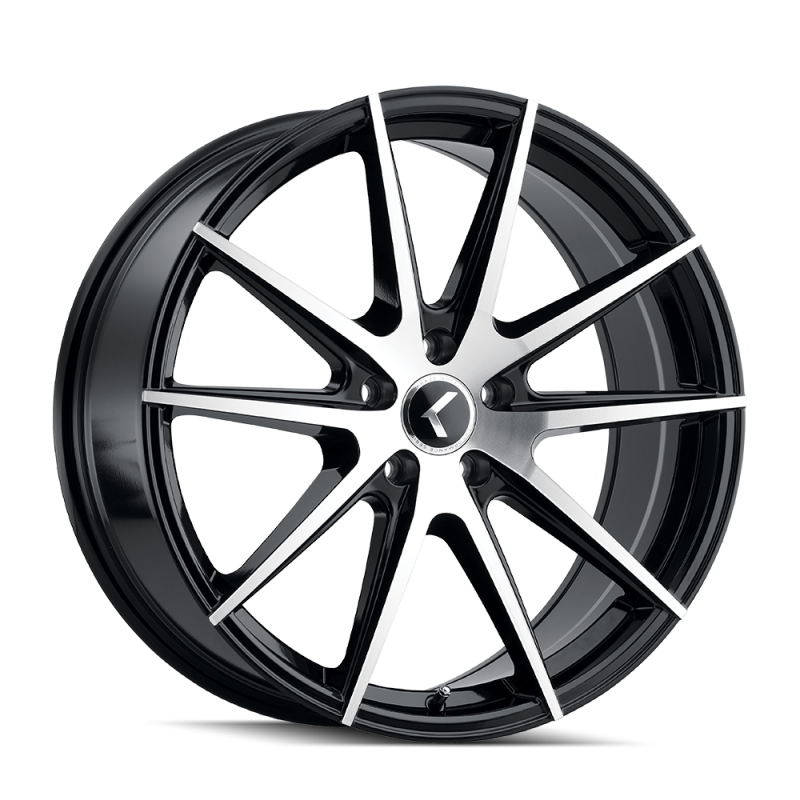 Kraze KR193 Turismo 18x8 / 5x120 BP / 40mm Offset / 74.1mm Hub Gloss Black Machined Wheel