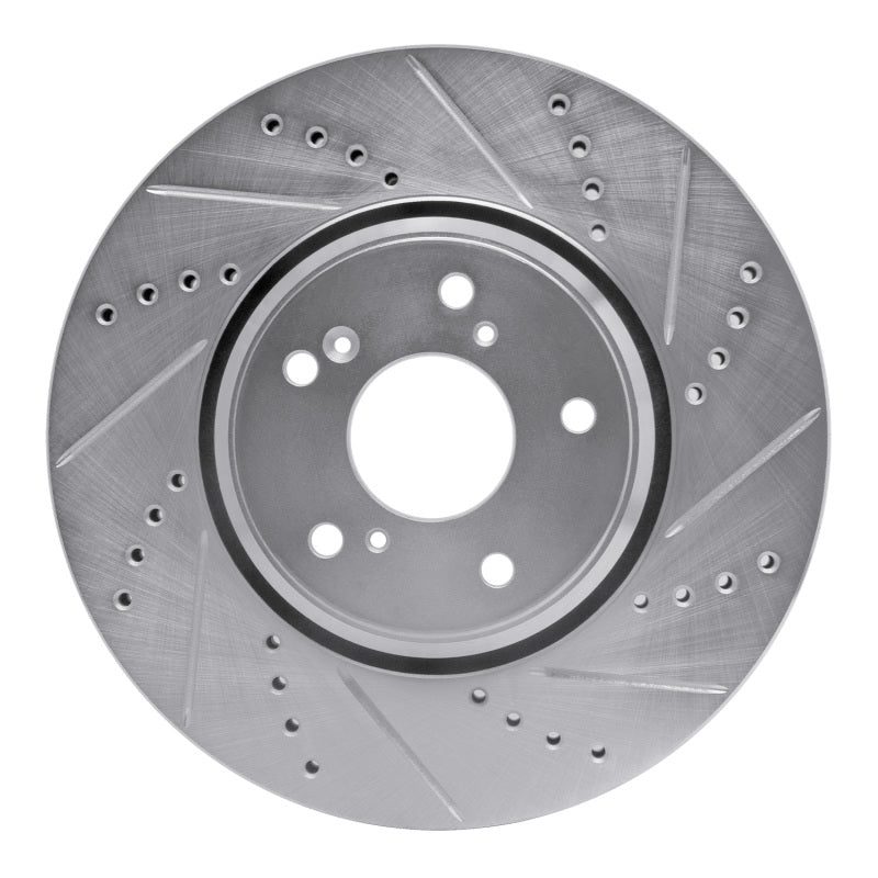 R1 16-22 Acura ILX Front Right Drilled & Slotted Silver Brake Rotor
