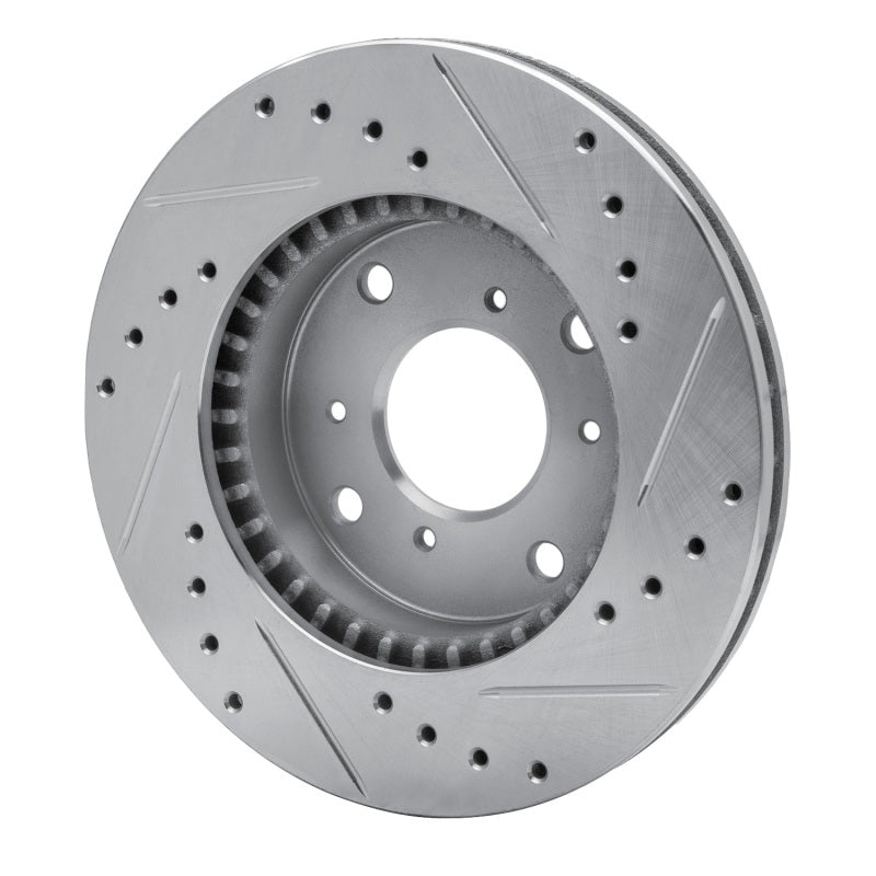 R1 98-02 Acura CL Front Left Drilled & Slotted Silver Brake Rotor