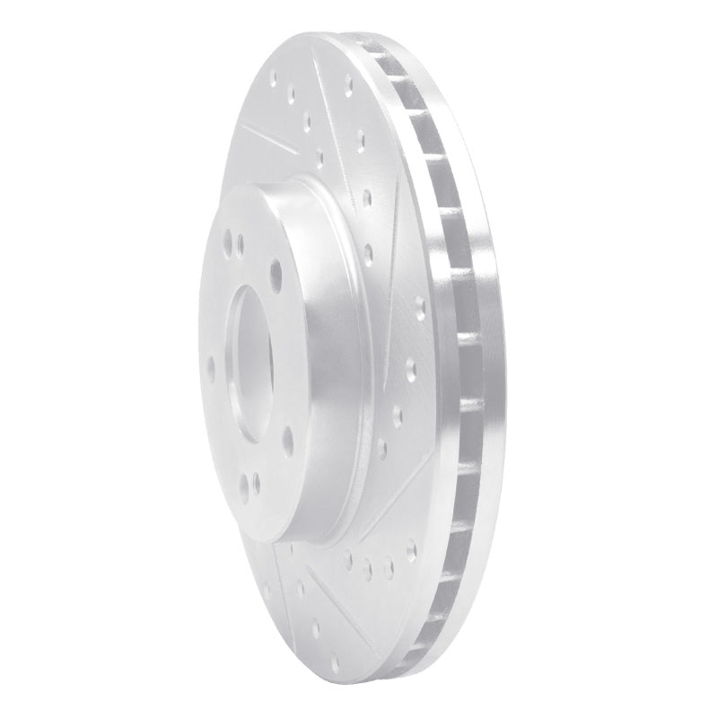 DFC 90-97 Infiniti J30 Front Right Drilled & Slotted Silver Brake Rotor