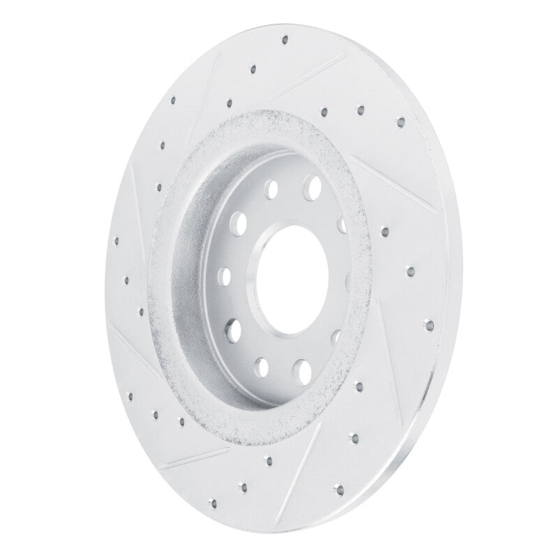 R1 22-25 Jeep Grand Cherokee Rear Right Drilled & Slotted Silver Brake Rotor
