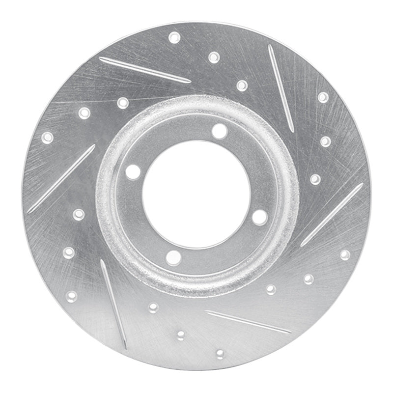 DFC 78-83 Dodge Colt Front Left Drilled & Slotted Silver Brake Rotor