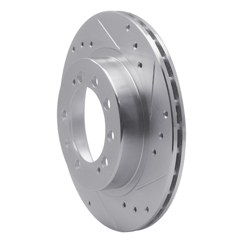 DFC 83-89 Chrysler Conquest Rear Right Drilled & Slotted Silver Brake Rotor