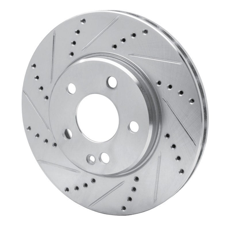 R1 06-11 Mercedes-Benz B200 Front Left Drilled & Slotted Silver Brake Rotor