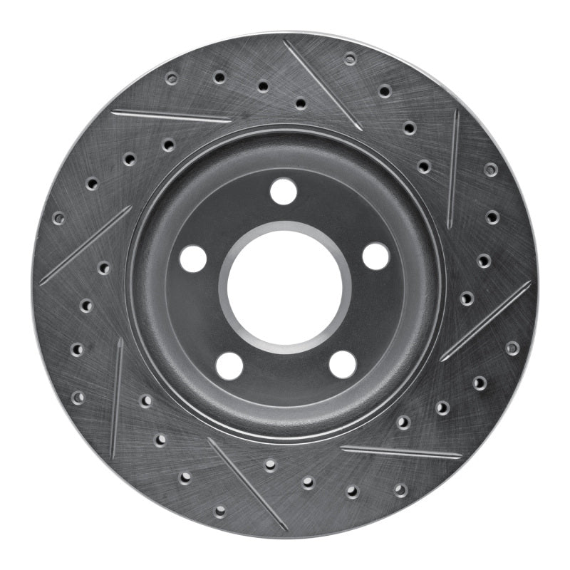 R1 04-09 Buick Allure Front Left Drilled & Slotted Silver Brake Rotor