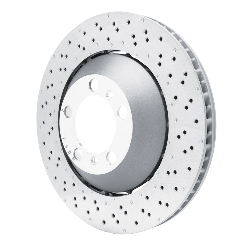 R1 13-19 Porsche 911 Right Front Drilled Carbon Alloy GeoMET Rotor