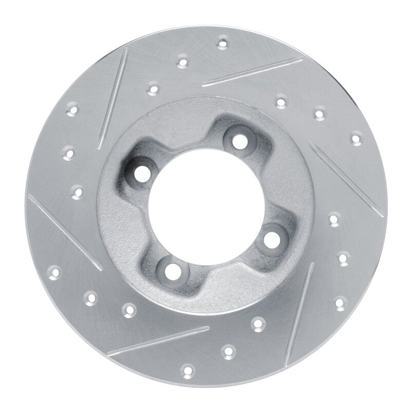R1 81-85 Mazda GLC Front Right Drilled & Slotted Silver Brake Rotor