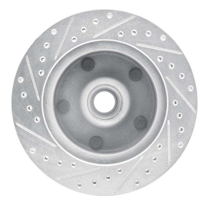 R1 73-93 Ford E-100 Econoline Front Right Drilled & Slotted Silver Brake Rotor
