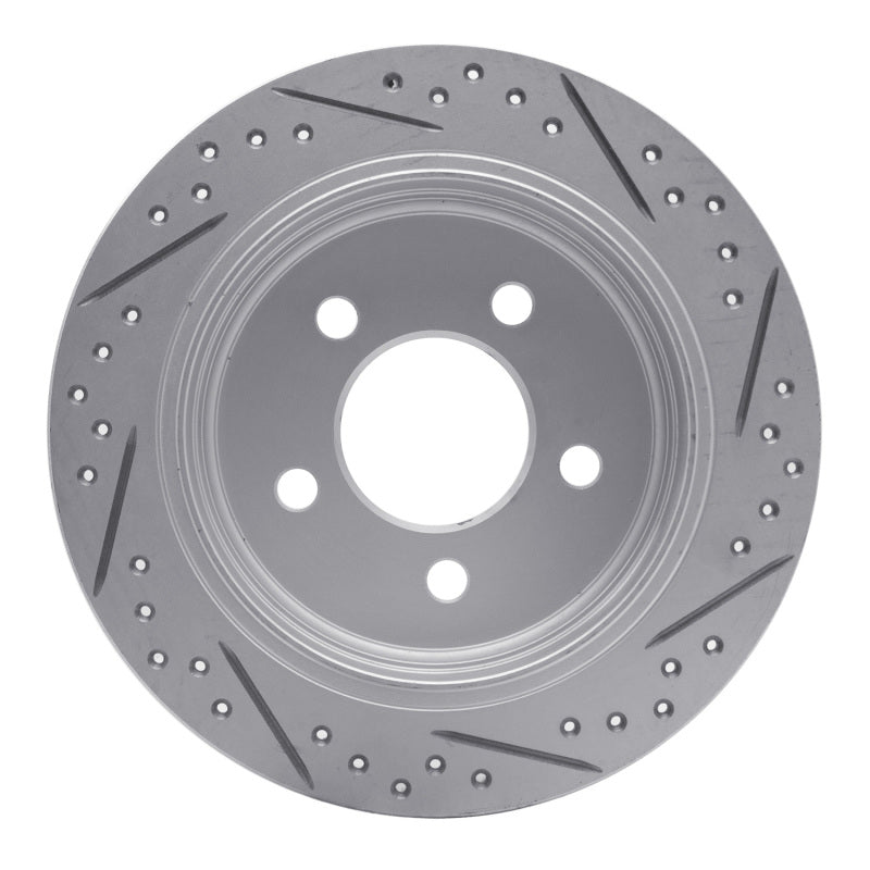 R1 93-98 Jeep Grand Cherokee Rear Left Drilled & Slotted Geo-Carbon Rotor