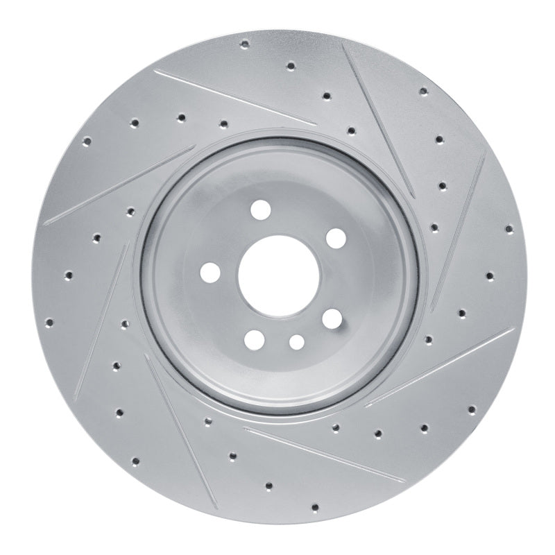 R1 21-25 Jaguar F-Pace Front Left Drilled & Slotted Silver Brake Rotor