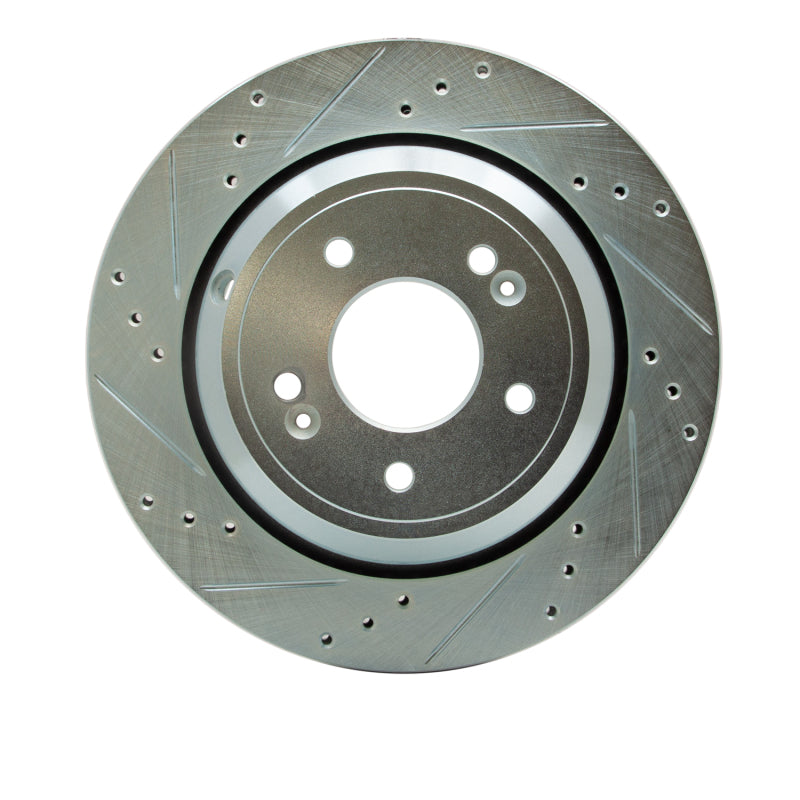 DFC 11-17 Hyundai Equus Rear Left Drilled & Slotted Silver Brake Rotor