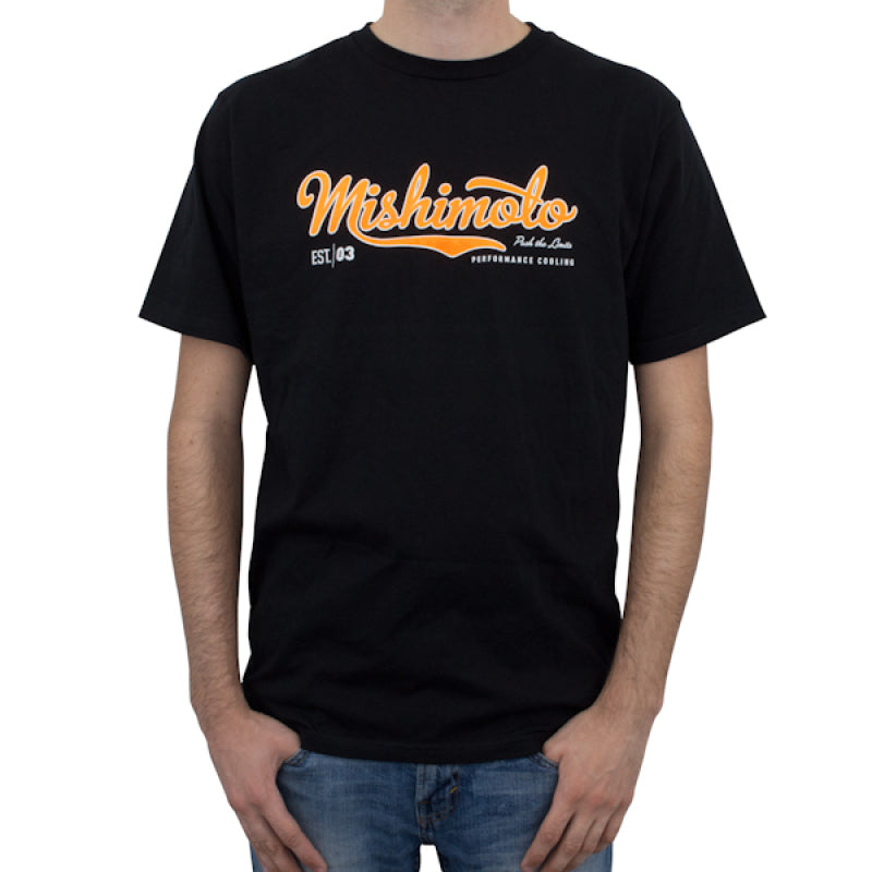 Mishimoto Mens Athletic Script Black T-Shirt - XX Large