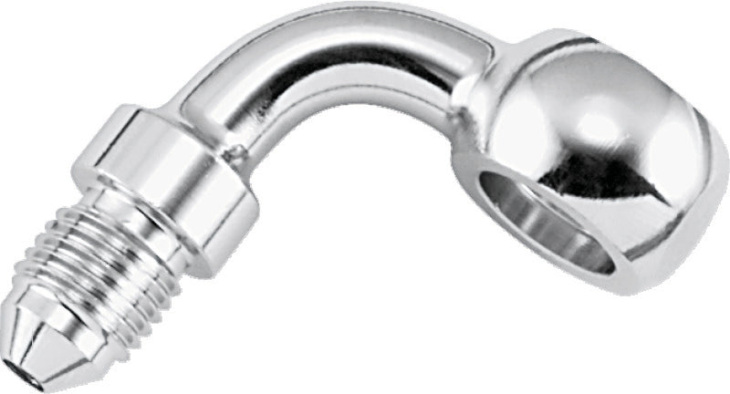 Twin Power Stainless Brake Fitting 3/8 Inch X AN3 90 Degree Banjo Adaptor