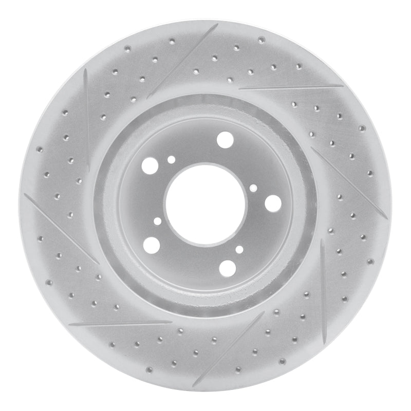 R1 09-14 Acura TL Front Right Drilled & Slotted Geo-Carbon Rotor